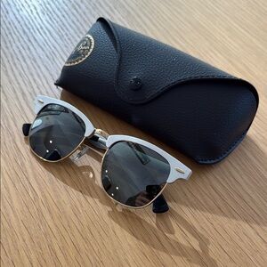 Ray-Ban White and Gold Sunglasses
